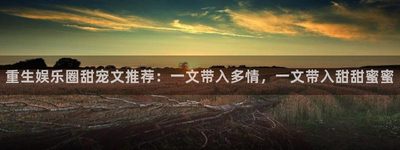 新城平台招商：重生娱乐圈甜宠文推荐：一文带入多情，一文带入甜甜蜜蜜